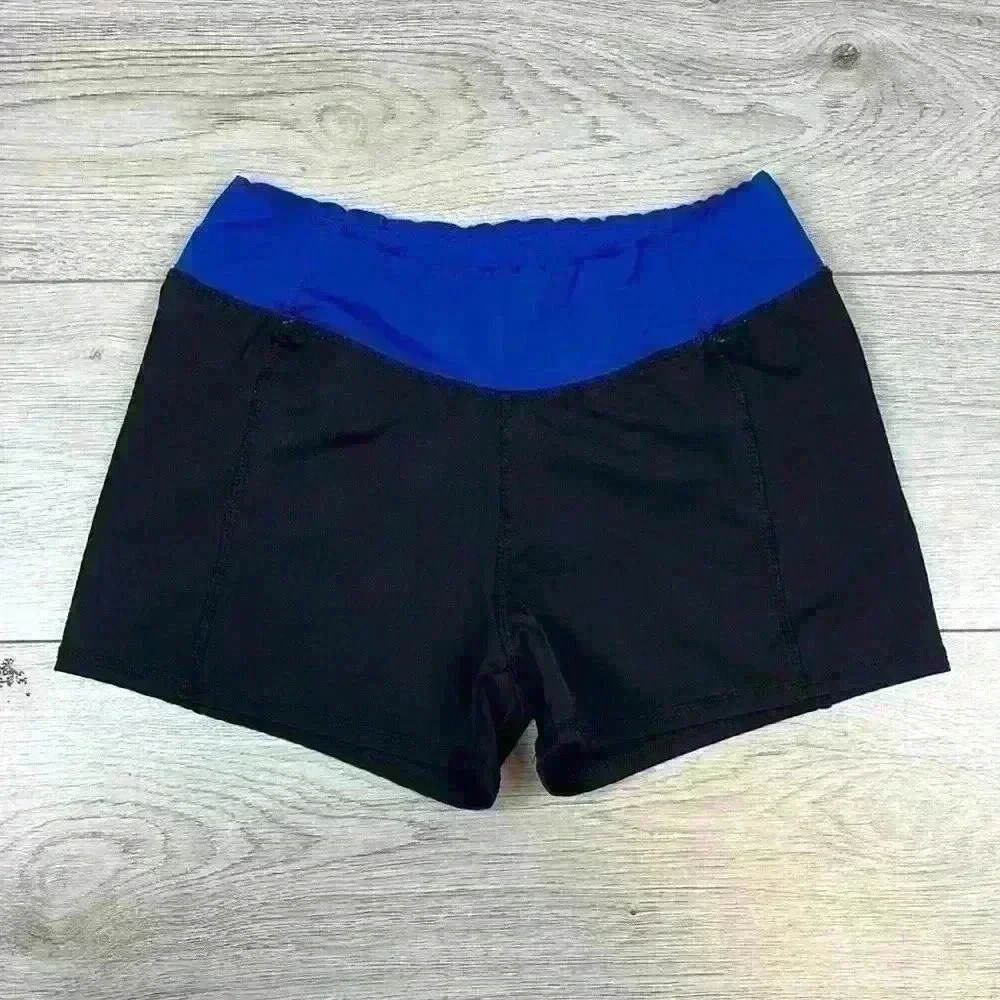 Body Central Blue & Black Spandex Shorts Size M